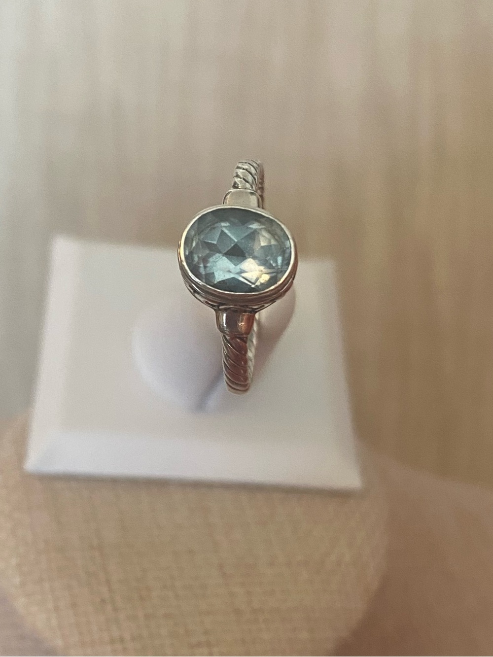 Sterling Silver Blue Topaz Solitaire Ring
